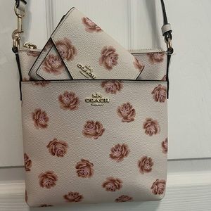 Floral Coach Crossbody and Matching Wallet